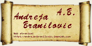 Andreja Branilović vizit kartica